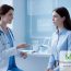 پزشک متخصص زنان در حال توضیح روند آزمایش HPV به یک زن جوان در کلینیک مدرن و آرام
